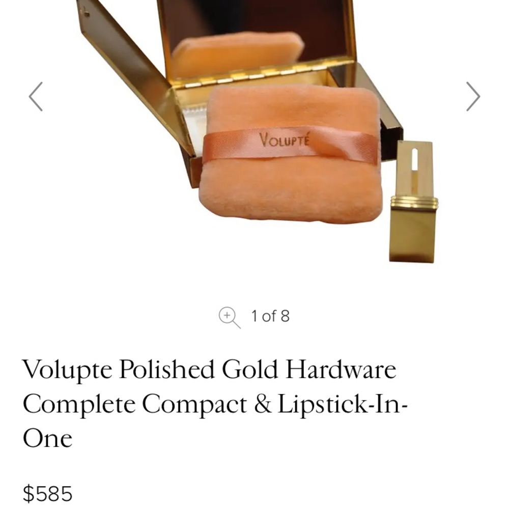 RARE Volupte polished gold makeup compact